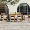 Whisen 7 Piece Patio Table and Chairs Set, Wood Dining Set with Umbrella Hole, 2 Armchairs & 4 Side Chairs - 3 of 4