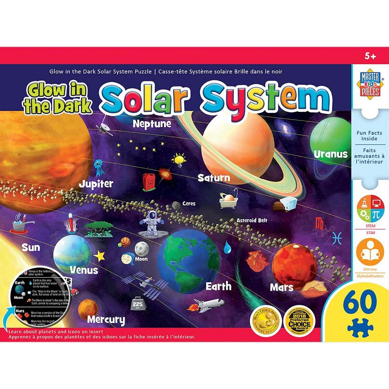 MasterPieces Inc Educational Solar System 60 Piece Glow In The Dark Jigsaw Puzzle, 1 of 7