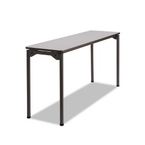 Iceberg Maxx Legroom Wood Folding Table, Rectangular, 60" x 18" x 29.5", Gray/Charcoal - 1 of 4