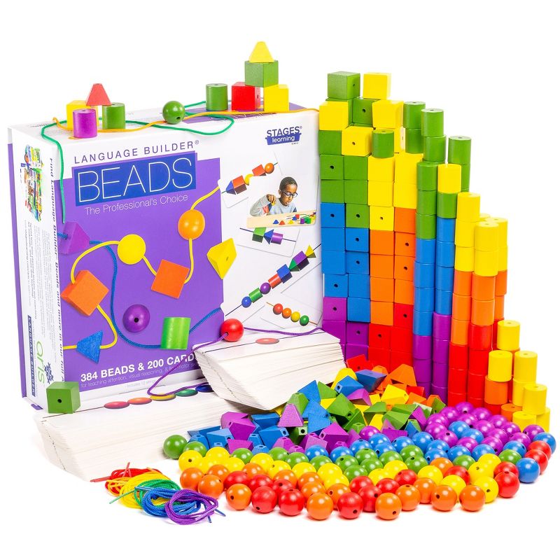Stages Learning Materials Language Builder® Stringing Beads, Classroom Set of 384, 1 of 6