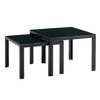 Nesting Coffee Table Set of 2, Square Modern Stacking Table with Tempered Glass Finish, for Living Room - 4 of 4