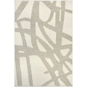 Nuloom Cream Claude Abstract Fringed Reversible Pet Friendly Premium Machine Washable Area Rug - 1 of 4
