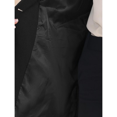 Allegra K Women's Long Sleeve Breast Pocket Blazer Black X-Small — фото 5