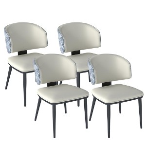 WJShome Dining Chairs Set of 4, Ergonomic Backrest Upholstered Kitchen Chairs for Farmhouse/Living Room/Restaurant - 1 of 4