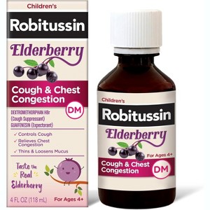 Robitussin Children Cough, Chest & Congestion DM Liquid Elderberry, 4 Oz - 1 of 4