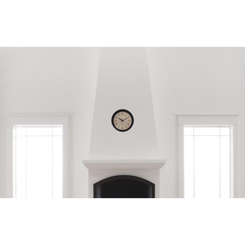 14&#34; x 1.8&#34; Birchwood Bauhaus Traditional Decorative Wall Clock Black Frame - By Chicago Lighthouse, 4 of 5