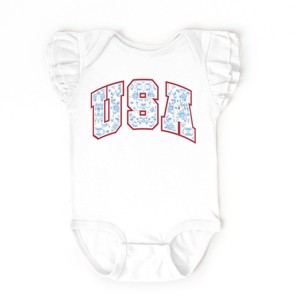 The Juniper Shop USA Blue Willow Flutter Sleeve Bodysuit - 1 of 4