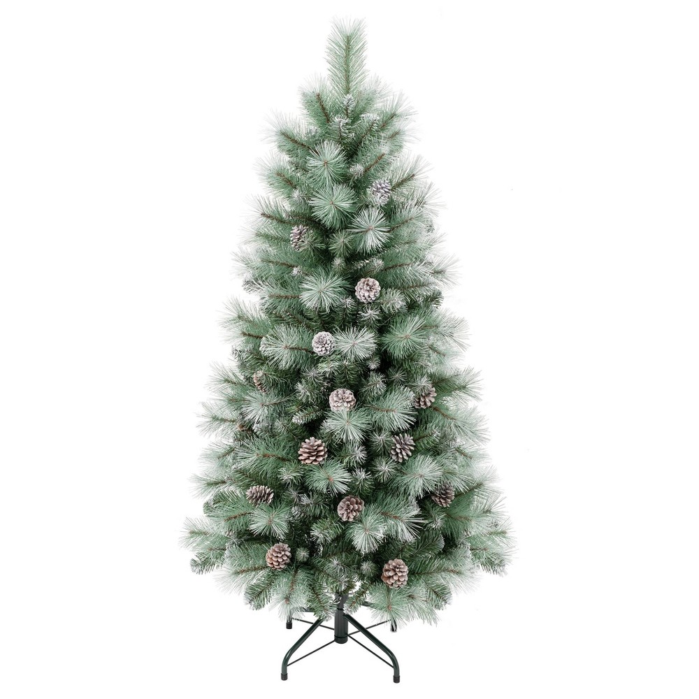 Photos - Garden & Outdoor Decoration National Tree Company First Traditions 4.5' Unlit Perry Pine Hinged Artificial Christmas Tree: Slim Profile, Indoor Display 