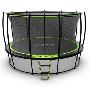 JumpFlex HERO Round Trampoline for Kids Outdoor Backyard Play Equipment Playset with Net Safety Enclosure & Ladder - 1 of 4