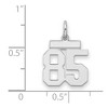 Black Bow Jewelry Sterling Silver, Athletic Collection, Small Polished Number 85 Pendant - 2 of 3