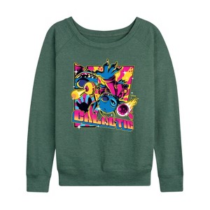 Women's - Disney - Lilo & Stitch Lightweight French Terry Wide Neck Long Sleeve Shirt - 1 of 4