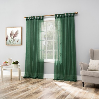 Evergreen Sheer Polyester Tab Top 51" x 63" Curtain Panel
