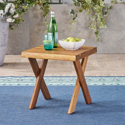 UPHA X-Shaped Wooden Side Table End Table