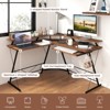 Tangkula L-shaped Computer Corner Desk 51” Reversible Office w/Power Outlet USB Ports Monitor Stand Keyboard Tray Gaming Desk with Hook - 2 of 4