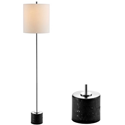 60.5" Marble/Metal Levitt Floor Lamp (Includes LED Light Bulb) Silver - JONATHAN Y