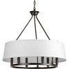Progress Lighting Cherish 6-Light Chandelier, Antique Bronze, Summer Linen Shade - 2 of 4