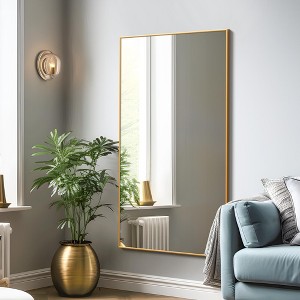 Gold Aluminum Alloy Ultra-Thin Frame Mirror 150x90x2cm - 1 of 3