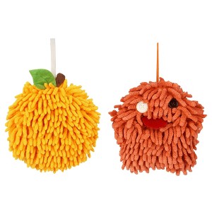REGALWOVEN 2 Pcs Cute Comfortable Soft Absorbent Chenille Fuzzy Hand Towel - 1 of 4