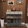 KTMBDW Shoe Storage Cabinet with 2 Drawers, 4 Flip Drawers, Freestanding Shoe Cabinet Organizer with Adjustable Shelf, Shoe Cabinet for Entryway,White - 2 of 4