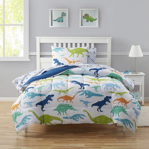 Kids Bedding Set Bed In A Bag For Boys And Girls Toddlers Printed Sheet Set And Comforter Twin Dinosaur Target