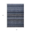 Denim Blue And Gray Striped Washable Indoor Outdoor Area Rug - 3 of 4