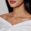 18K Gold Plated Diamond Pendant Necklace - Paperclip Choker w/ Open Oval Design - 4 of 4