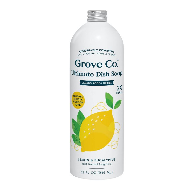 Grove Co. Lemon Eucalyptus Liquid Dish Soap Refill - 32 fl oz, 1 of 9
