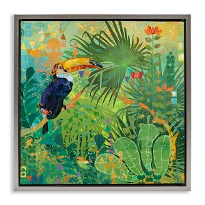 Stupell Industries Toucan Rainforest Nature Floating Frame Canvas Art - 1 of 4