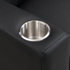 Infurnic Kids Sofas Leather Kids Upholstered Couch with One Cup Holder,ootrest, Headrest and Footrest, Black, 21.26"*16.93"*26.38" - 4 of 4