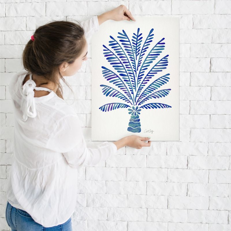 Americanflat Minimalist Botanical Palm Tree Navy By Cat Coquillette Poster -, 3 of 7