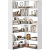 6 Tier Industrial Corner Bookshelf - l-Shaped Tall Bookcase with Baffles & Wooden Shelves, Large Storage Display Unit - 4 of 4