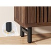 Lirago Brown 6-Tier Shoe Cabinet MDF Wooden 33.5x13.8x43.7 Louvered Doors Adjustable Shelves Storage - 3 of 4