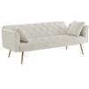 MYINDA Velvet Futon Reclining Sofa Bed with 2 Pillows for Living Room, Convertible 3 Adjustable Sofa Couch with Metal Legs for Small Spaces - 4 of 4