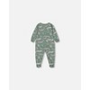 Deux par Deux Boy Printed Organic Cotton One-Piece Pajama Light Sage and Gray Crocodile - 2 of 3