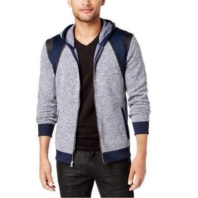 I.N.C International Concepts Mens Colorblocked Hoodie Sweatshirt, Blue, XX-Large