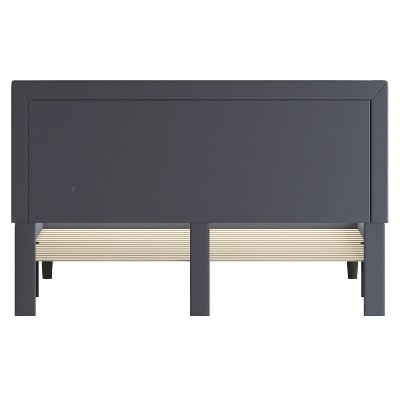 Modern King-Sized Light Gray Tufted Upholstered Platform Bed with Wooden Slats