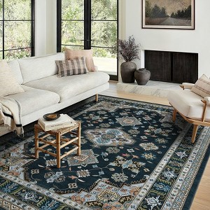 Modern Washable Area Rug for Living Room, Soft Floor Rug with Non Slip Backing, Low Pile Stain Resistant Indoor Carpet for Home Office - 1 of 4