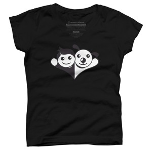 Girl's Design By Humans Doggy Friend By graphicganga T-Shirt - 1 of 3