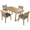 Nestfair 5pc Acacia Wood Patio Outdoor Dining Set with Cushion Gray - 2 of 4