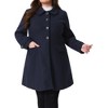 Agnes Orinda Women's Plus Size Single Breasted Long Sleeve Fleece Warm Overcoats - 2 of 4