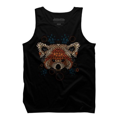 Men's Design By Humans Red Panda Face By LetterQ Tank Top