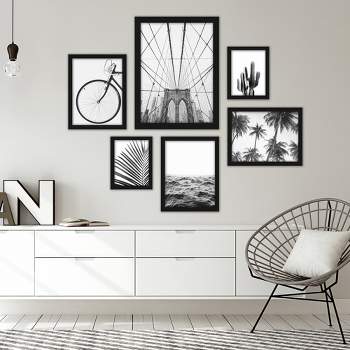 Americanflat Architecture Vintage (Set Of 6) Framed Prints Gallery Wall Art Set Black & White Photography2 By Sisi And Seb