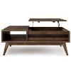 PAGED Vintage Style 2-Tier Lift Top Wooden Coffee Table with Storage Shelves,Mid-Century End Table Center Table for Living Room - 2 of 4