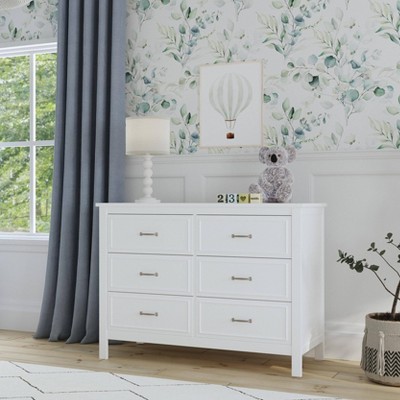 Charlie Classic White 6-Drawer Nursery Double Dresser