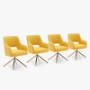 WestinTrends Genevieve Mid-Century Modern Upholstered Boucle Swivel Accent Chair (Set of 4) - 3 of 4