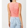 Women's Floral Ruched Tank Top - mystree - 3 of 4