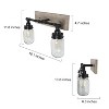 LNC Aries 18.1-in 2-Lights Traditional Jar Vanity  Lights,Black and Gray Wood Tone with Class Jar - 3 of 4