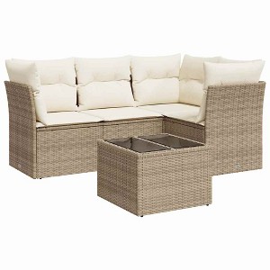 vidaXL Garden Sofa Set Beige - 1 of 4