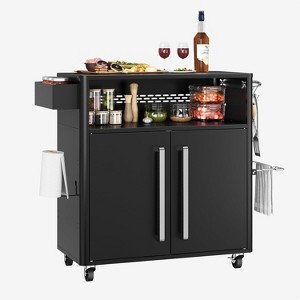 Clearance, Grill Table, Outdoor Grill Cart with Storage Cabinet, Kitchen Island Multifunction Food Prep Table with Stainless Steel Surface - 1 of 4