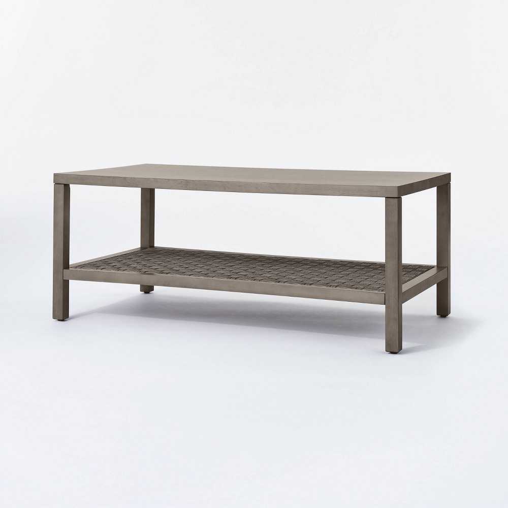 Palmdale Woven Coffee Table Gray - Threshold™ designed with Studio McGee